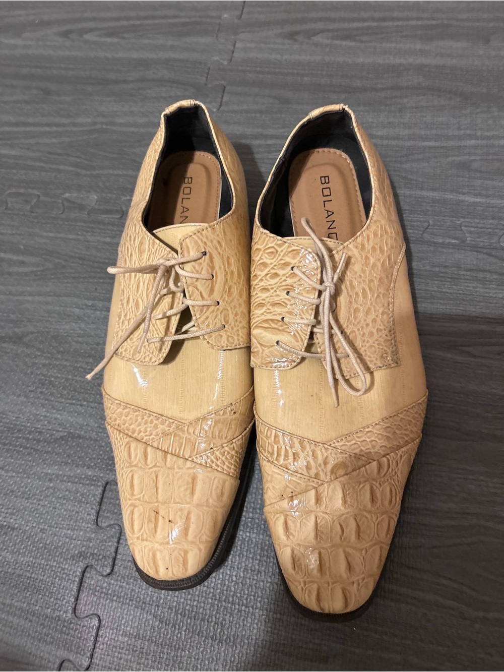 Bolano Bandit Men’s Oxford Beige Croc Dress Shoes